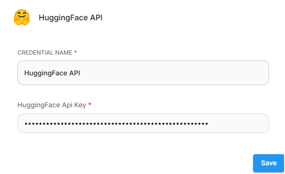 Screenshot of a Hugging Face Connect credential.
